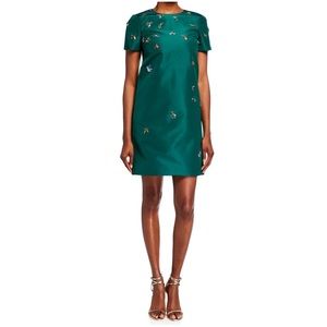 Carolina Herrera
Bug-Embroidered Taffeta Shift Dress